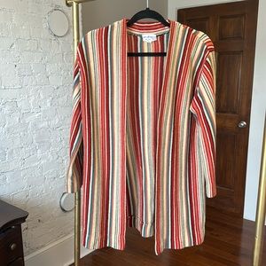 70’s Vintage Colorful Striped Long Cardigan
